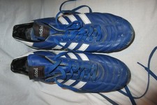 Adidas Kaiser 5 Cup SG Blue Leather Football Boots Screw-In Studs Size UK 10