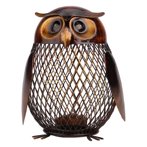 Handmade owl piggy bank metal - handmade,