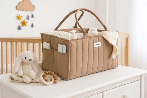 Homzn brown diaper caddy - brown,