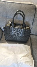 Paul Smith Black Leather Swirl Tote / Shoulder Bag