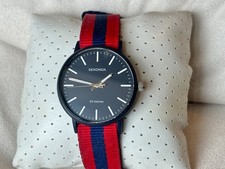 c2010 Men's Vintage Sekonda 1582DNX 50m Wristwatch. Black / Red. Running