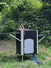 Portable Camping Kitchen Unit - 2 X hob, foot pump sink, folding tables etc! 