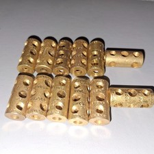 12 X #63 *SUPERB BRIGHT SHINY BRASS  MECCANO(ALL"MFEA"STAMPED) STANDARD COUPLING
