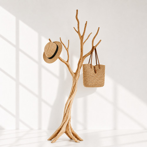 Leaning trunk coat - rack, modern