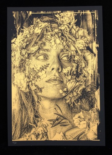 Snik overcome gold mini print - overcome,