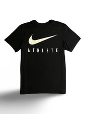 Nike Men’s Black T-Shirt “Athlete” Graphic Swoosh Logo Casual Sports Tee Size M