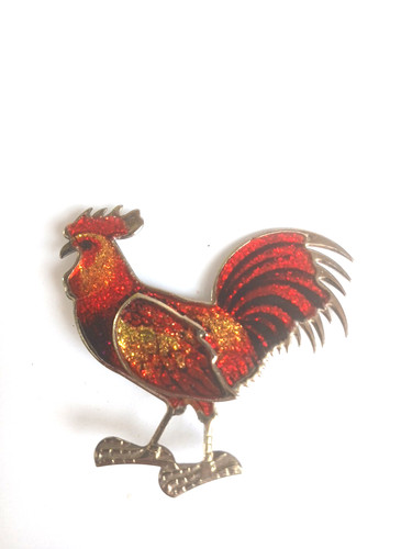 Vintage brooch pin - vintage, colourful