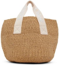 Chloe Kids Beige Mifuko Edition Raffia Tote In 45f Pale Pink Women's Handbag bag