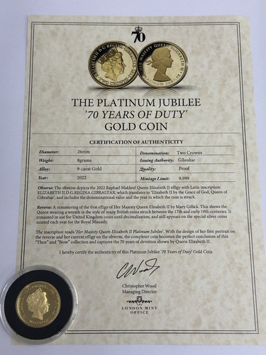 Gibraltar two crowns 9ct gold - two,