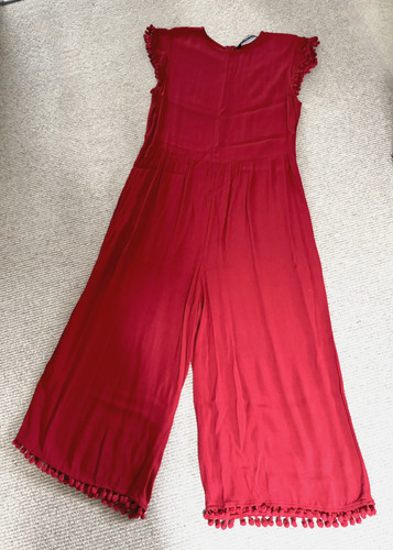 Zara red wide leg cropped - wide,