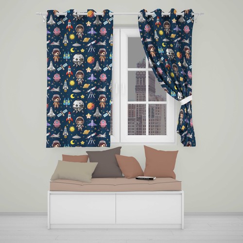 Blackout eyelet curtains space - curtains,