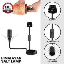 Himalayan Salt Lamp Cord with on/off Switch, E14 SES Black UK Plug Light