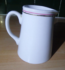 Royal Doulton White Milk Jug Hotelware England Steelite 10cm Gold Red Rim