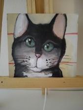 Cat painting Vintage style