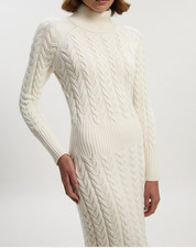 Karen Millen Petite Cable Knit Funnel Neck Maxi Dress - Size S - Brand New 