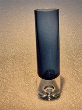 Tapio Wirkkala  Finnish art Glass  Vase   Blue with Bubble 19 cm tall Finland