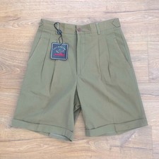 RARE VINTAGE Y2K PAUL AND SHARK KHAKI 100% COTTON BERMUDA SHORTS 30" WAIST N.O.S