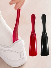 2X Shoe Horns, Snap-Proof Flexible Strong Plastic (19cm) Red and Black