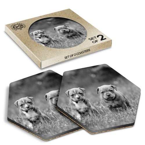 Hexagon coasters bw - x,
