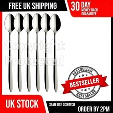 6 ICE CREAM SPOONS LONG REACH