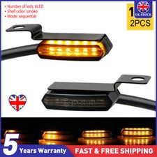 2X Sequential Flowing Motorcycle LED Turn Signal Blinker Light Indicator Amber