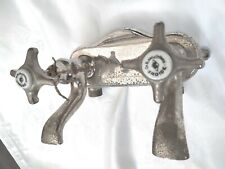 ANTIQUE FRENCH CHROME BATH TAPS CERAMIC INSERTS CHAUDE FROIDE Ch BLANC Co PARIS