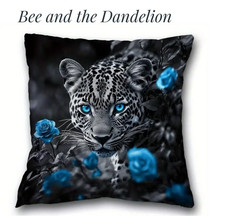 Gorgeous Leopard Big Cat Black  Plush Cushion COVER 45cms x 45cm