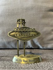 Welcome to Fabulous Las Vegas Metal Sign Ornament Gold Bronze Finish