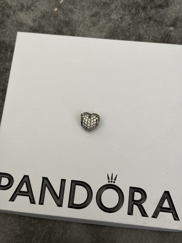 Pandora pavé heart charm used - pandora,