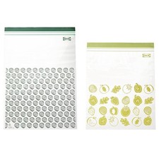 Ikea ISTAD 6L & 4.5L Double-Seal Freezer Food Bags, Green Print - Set of 30 Bags