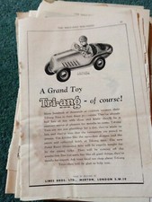V4a Ephemera 1940s advert triang peddle cars racers ct65