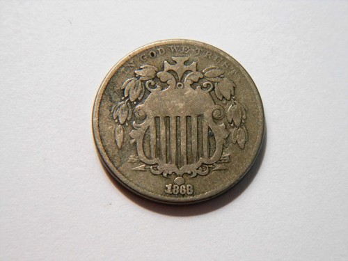 1868 shield nickel nice - vg,