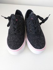 Henleys Lexy Trainers Sneakers Pumps Black & WhiteSize  UK 3 EU 36 NEW