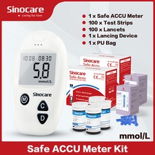 Sinocare Safe Accu 50/100Kit Diabetic Blood Sugar Monitor Glucometer Diabetes