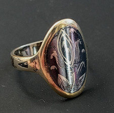 Vintage Silver Niello Ring