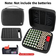 Battery Bag Organiser Storage Case AA AAA C-D 9V Tester Storage Bag Box HolderUK