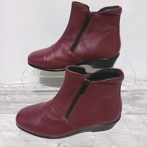 Pavers red leather ankle - red, boots