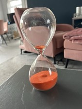 Large Glass ‘Egg’ Timer 30 Minutes Orange Sand A46 