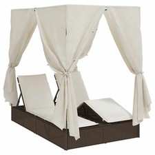 Double Sun Lounger with Roof