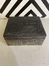 lovely vintage oriental antimony trinket box