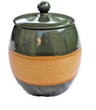 Green/Cream Tobacco Jar /  Pot