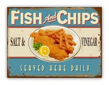 Fish and chips served - and,
