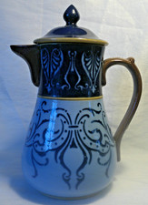 Antique Stunning Blue Art Nouveau Pitcher Jug Lovatt Langley Mill Pottery Studio
