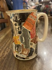 Small Ringtons Advertising Jug. 12cm Tall.  Gold Trim To Rim And Handle.