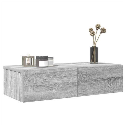 Wall shelf with drawers - shelf, grey