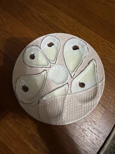 Antique oyster plate chipped - plate,