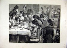 Original Old Antique Print