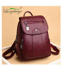 Anti-theft Leather Backpack