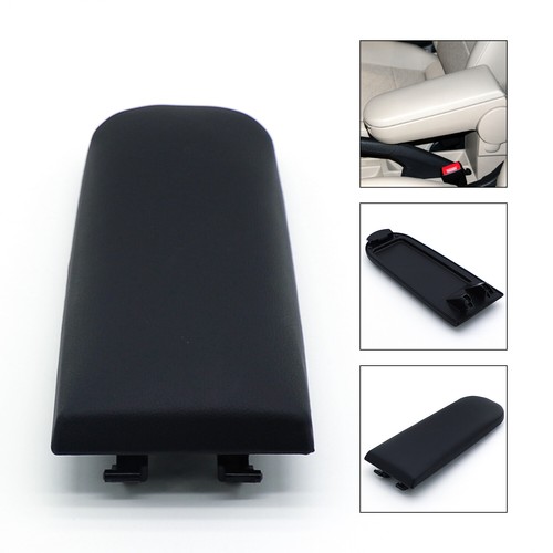 Black leather armrest centre - black,