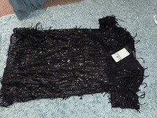 Zara Sequins Black Dress New